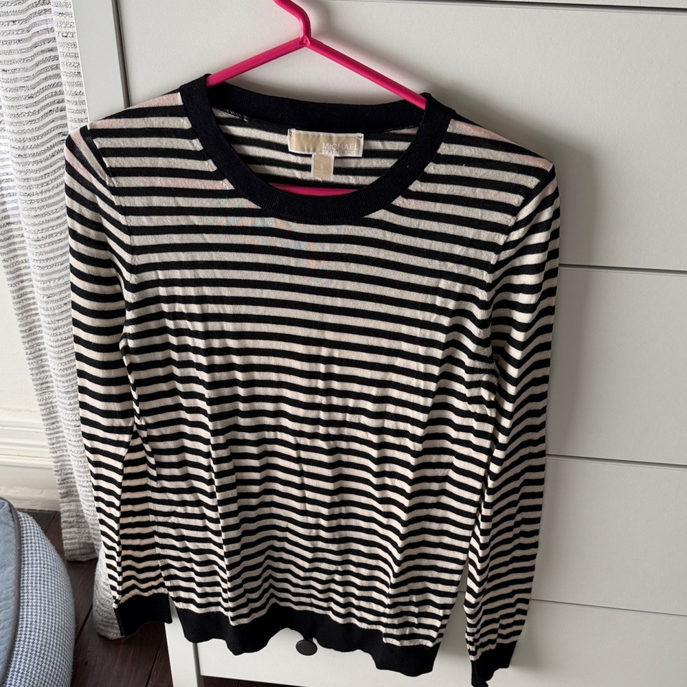 Michael Kors Black and Cream Women's Sweater
